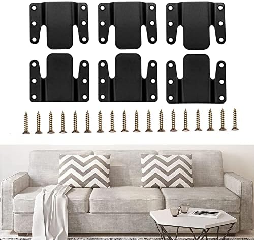 Zhitaoxun 6 Pieces Universal Sectional Sofa Interlocking,Sectional Sofa Connector Bracket Furniture Connectors Sofa Connector (3 Set)