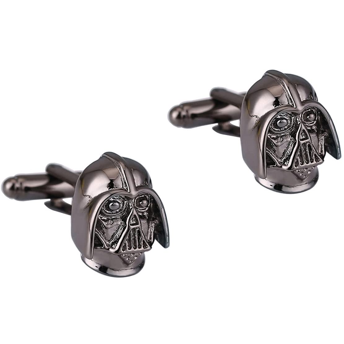 Longcreek Gemelos de calavera para hombre, gemelos con cabeza de calavera con casco de guerrero, gemelos de calavera vikingo, gemelos de esmoquin con camisa de calavera gótica, gemelos de calavera, NO, NO, no.