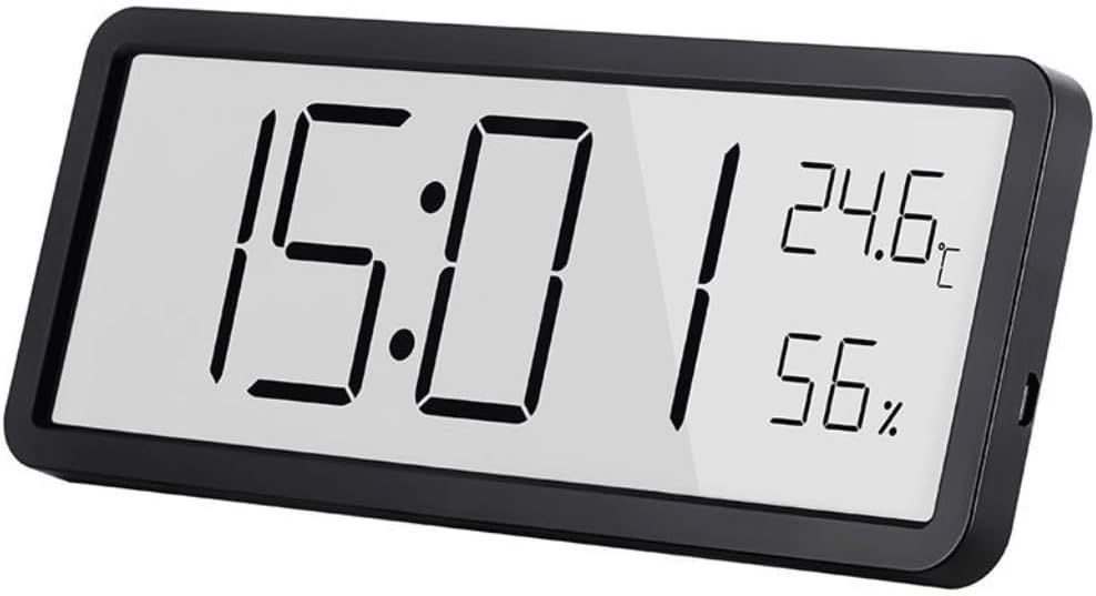 JSEIAJB Wall Clock Temperature and Humidity Meter Desktop Clock Learning Clock Household Clock