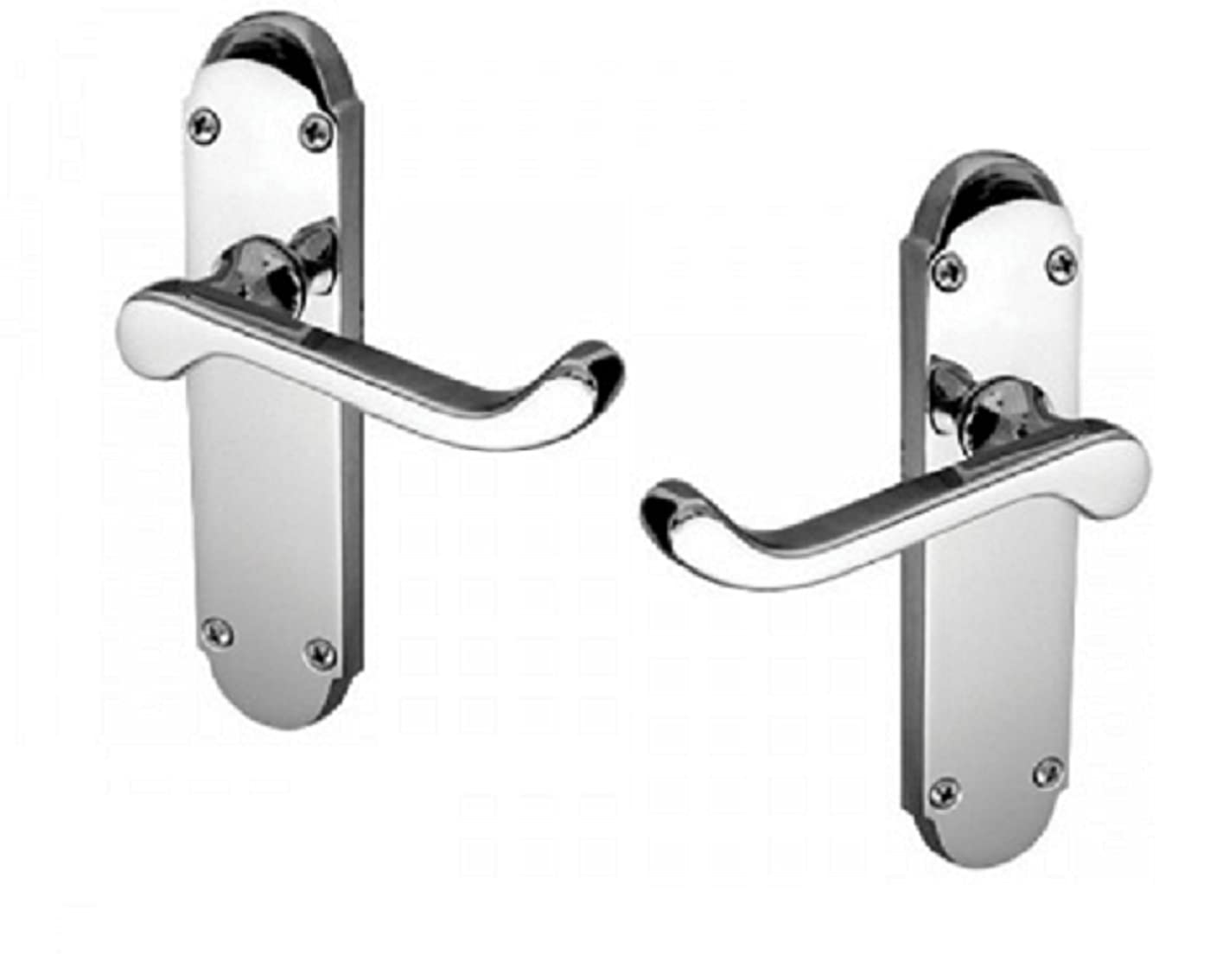 Haven Heritage Silver Haven Heritage® Victorian Scroll Epsom Style Door Handles – Polished Chrome Lever On Backplate (170Mm X 42Mm) | Classic Internal Door Handles | Durable, Elegant Design – Sold In Pairs
