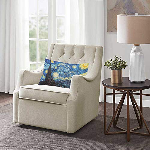 Ekobla Throw Pillow Cover Starry Night Van Gogh Oil Panting Art Classic Vivid Star Cloud Universe Creative Decor Lumbar Pillow Case Cushion For Sofa Couch Bed Standard Queen Size 20X30 Inch #TOP1