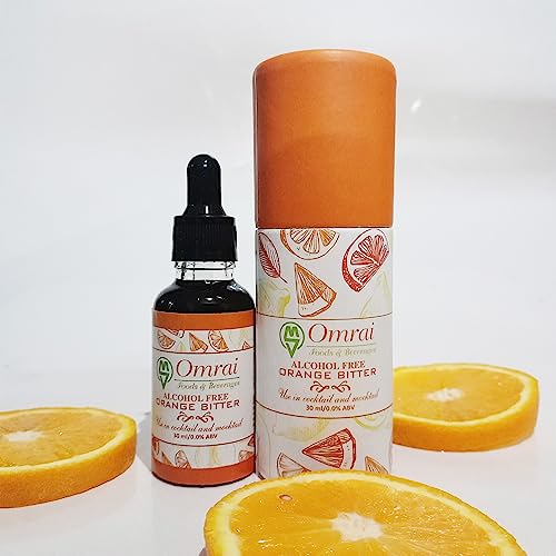 Image of Omrai Foods Orange Bitters for Cocktails & Mocktails, 30ml Non-Alcoholic Botanical Bitters | Natural Spice Flavor Enhancer Ideal for Old Fashioned, Negroni, Manhattan, Martini & Gin Tonic