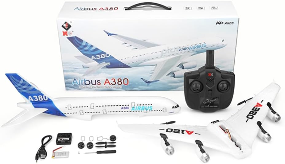 3Ch 2Ch A380 Rc Plane Gliders Airplanes Remote Control Foam Aircraft Fixed Wing Aircraft 6 Gyroscope Model Airplane Тоуs Hobbies (A120 3CH blue)