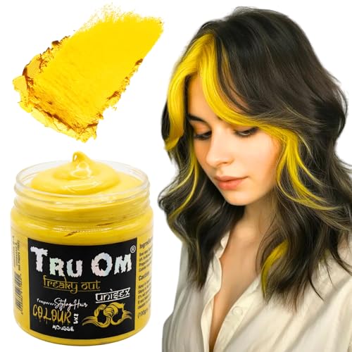 Image of Temporay Hair Color Wax | Metallic Shine | For Men & Women | DIY Instant Hair Color | Temporay Color 1 Day 1 Wash | No Ammonia, Bleach & Damage | Yellow - 100 gram