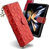 Qoosan Genuine Leather Designed for Samsung Galaxy Z Fold 4 Wallet Case (2022) Hinge Protection 360
