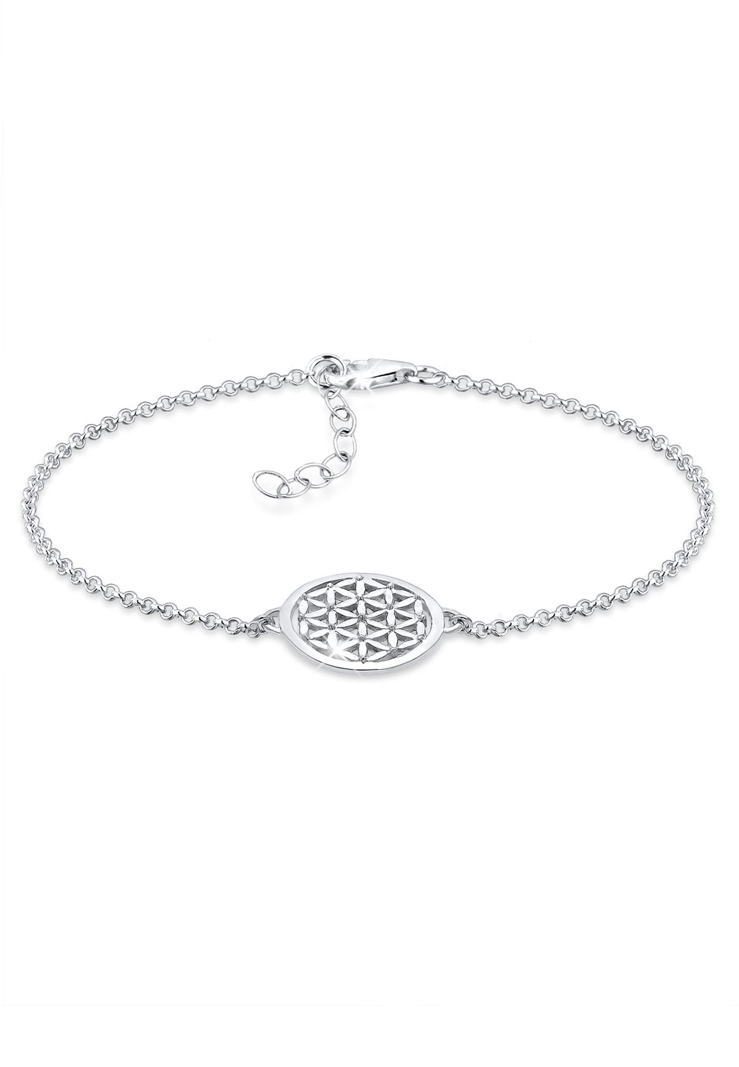 Elli Women's 925 Sterling Silver Ornament Dreamcatcher Orient Wristwear Link and Chain Bracelets of Length 17 cm