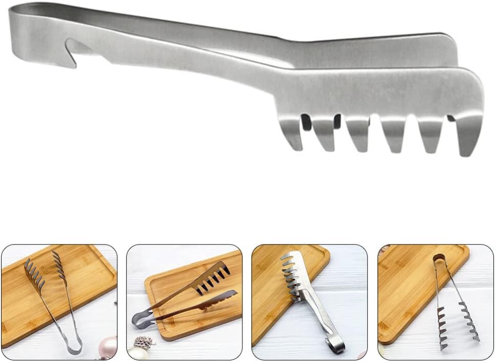 iplusmile Stainless Steel Food Tongs for Cooking Buffet and Barbecue Versatile Bread and Noodle Serving Clamp for Parties and Everyday Use