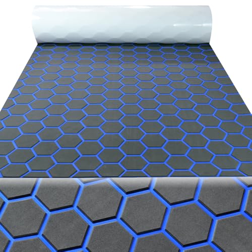 102.3"X43.31" /37.7" New Hexagon EVA Self-Adhesive Boat Flooring and Decorative Fish for Yacht Pool Boat Flooring Sheet Thick Non-Skid mat (New Hexagon