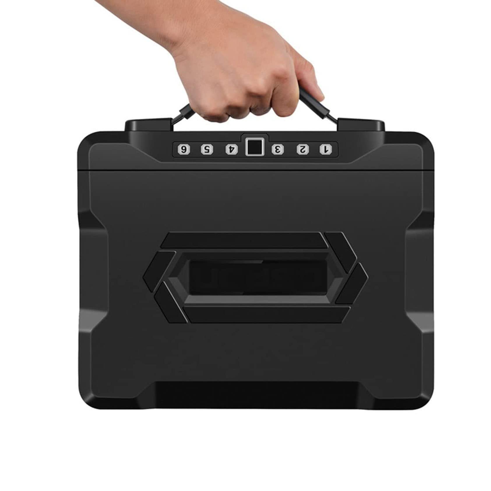 Caja De Seguridad Digital, Caja Fuerte para Pistola, Caja Fuerte Inteligente para Pistola con Huella Digital Biométrica, Bloqueo De Teclado Y 2 Llaves para El Hogar, La Oficina