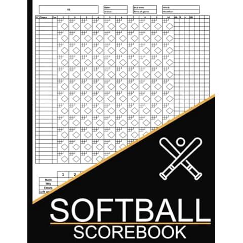 Softball Scorebook: Softball Score Sheets, Softball Scorecard Book for Scorekeeping, Softball Scorekeeper Book, Softball Score Keeper, Large Print 8.5 x 11 inches Cover