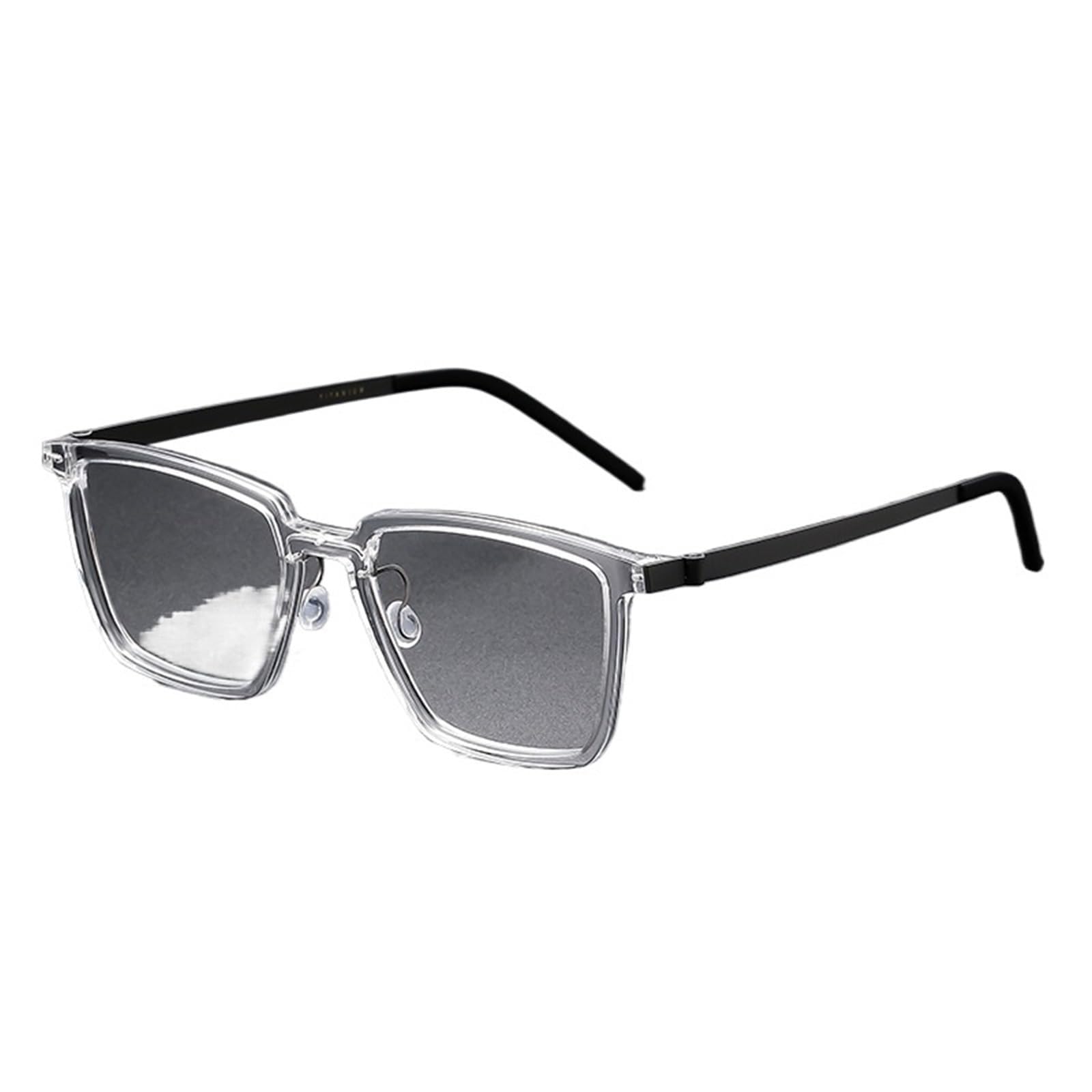 KLJUddGY Square Eyewear Frames Non Prescription Eyeglasses Titanium Glasses Men Reading Glasses No Screws Spectacles for Computer Women(Transparent)