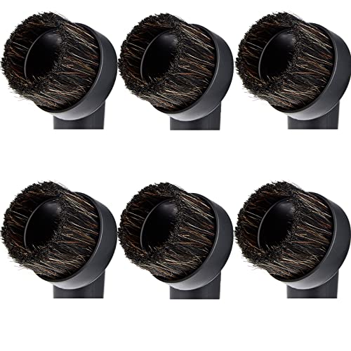 Lot de 6 brosses à poussière rondes en crin de cheval souples pour aspirateur - Diamètre intérieur : 32 mm