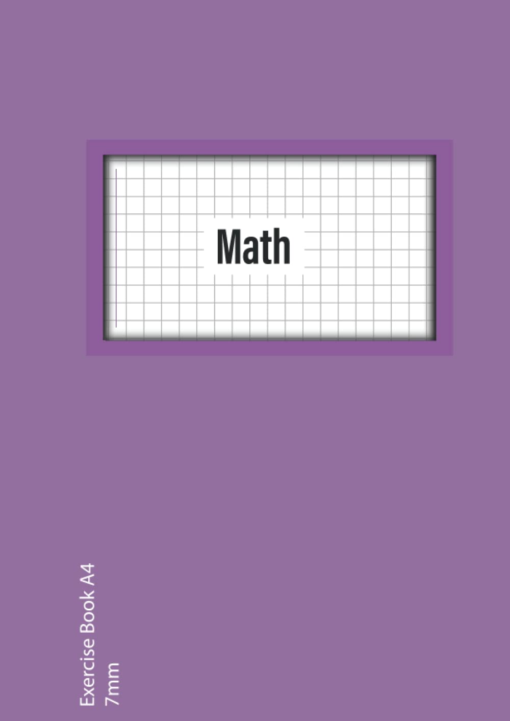 Maths Exercise Book A4 7mm: 7 mm (0.7 cm) Squared Quad Ruled Grid Paper Notebook for Math , Science, Graph, Writing Pad 100 Pages A4 -Purpel