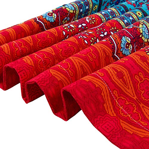 HNNSI Exotic Striped Bohemia Pillow Shams King Size 2 Pieces,100% Brushed Cotton Thick Boho Pillow Cases Bohemian Pillow Covers,20" x 36"