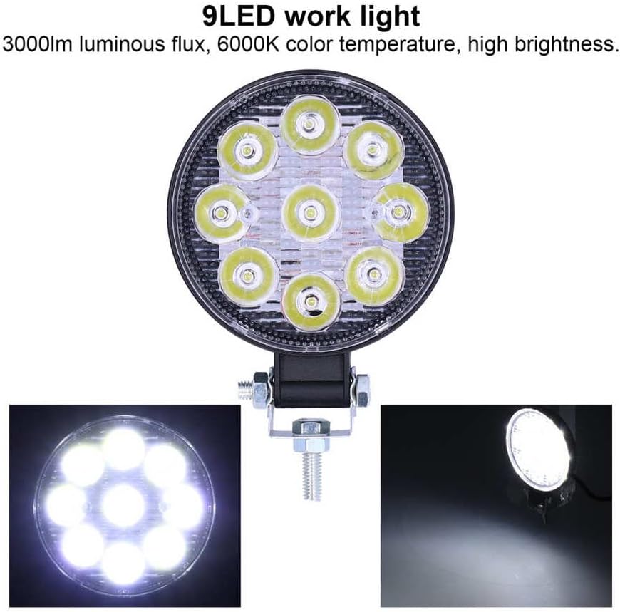 Miniatura 5 de Luces antiniebla LED para parachoques de automóvil de 3 pulgadas para todoterreno, paquete de 4 barras de luz redondas de 8000 lm, cápsulas