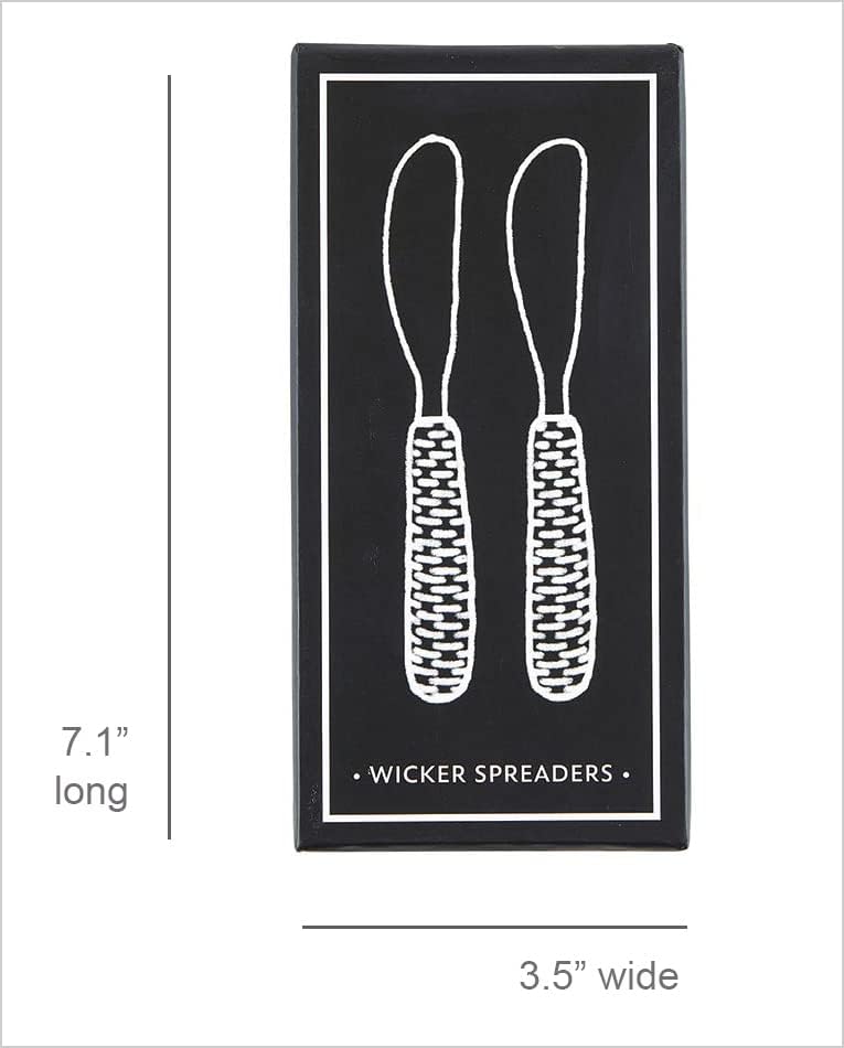 Miniatura 3 de Santa Barbara Design Studio Juego de esparcidores para servir cuchillos de queso, 2 unidades, mimbre