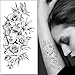 VIBESHOOD 3 Sheets Large Floral Face Temporary Tattoos Lasts 5-7 day Temporary Tattoo Halloween Cosplay Costume Party for Men Women Adults Waterproof Friction Resistant Low Reflective