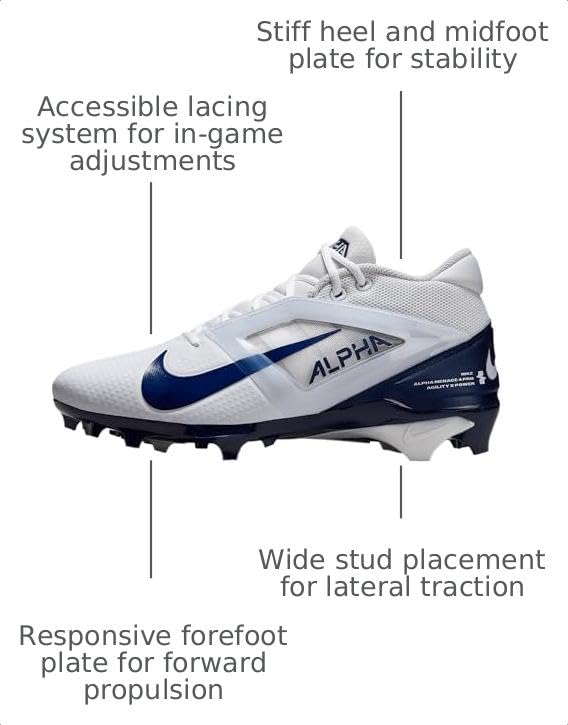 Image of Nike Alpha Menace 4 Elite Football Cleats (FD7036-600, University Red /Team Red /Black /White)