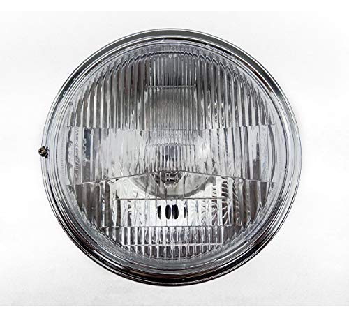 HANSWDEU Motorcycle Silver 8 Headlight Front Head Light For Electroplated Headlamp