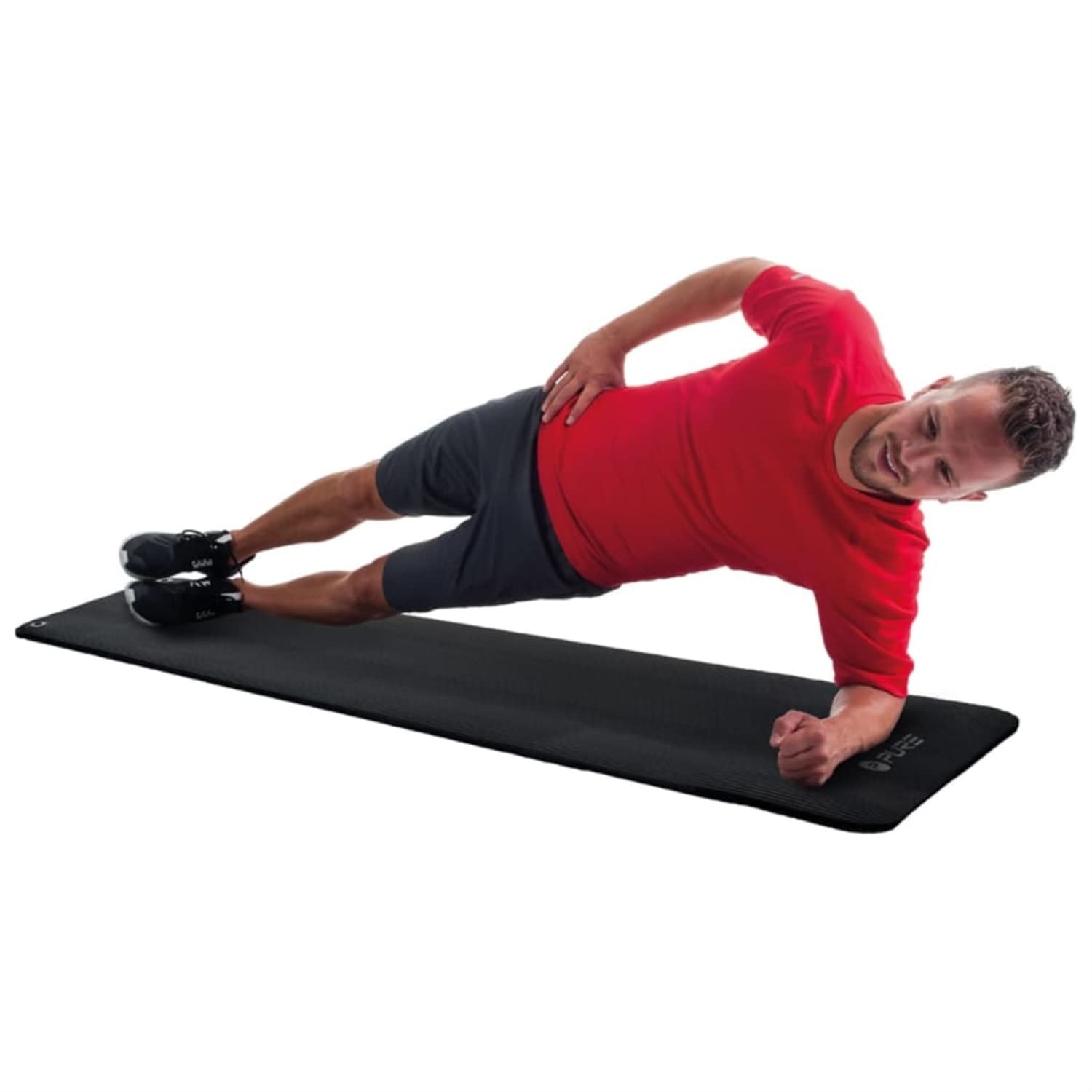 Pure2Improve Unisex's NBR Fitness Mat, Black, One Size