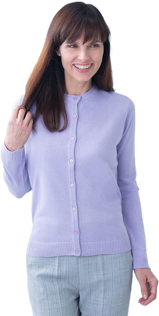 Fashion Friendly Soft Knit Cardigan - Lavender Size 16