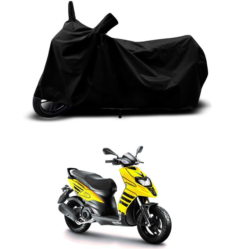 Image of 100% Scratchproof /UV-Rays /Heat Protection /Birds Dropping /Water Resistant /Dust Proof /Waterproof /Full Bike Scooty Two Wheeler Body Cover Compatible for Aprilia Storm 125 All Varients[Black]