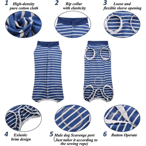Image of Dog Surgery Recovery Suit,Prevent Licking Dog Onesie Protective Bodysuits for Abdominal Wounds Recovery Shirt After Surgery for Female Male Pet (Blue, S(Back 11.42 inch-Chest 13-16 inch))