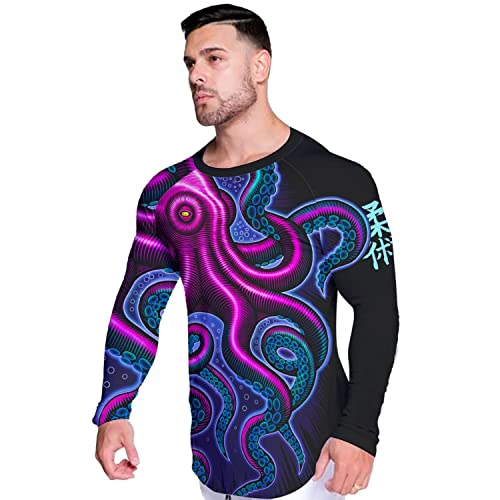 Octopus Rash Guard Long Sleeves Baselayer Skins Performance Fit Compression MMA BJJ Soft Rash Guard Workout4