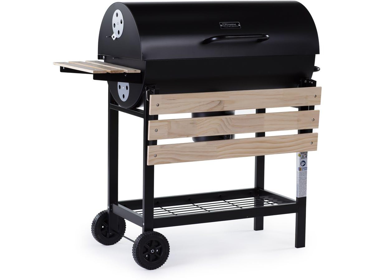 Barbecue charbon de bois "King" - 95 x 63 x 105 cm - Noir