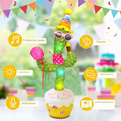 Sprechender Tanzender Kaktus - Nachsprechen Lautstärke Plüsch Geburtstag – Ansicht 2