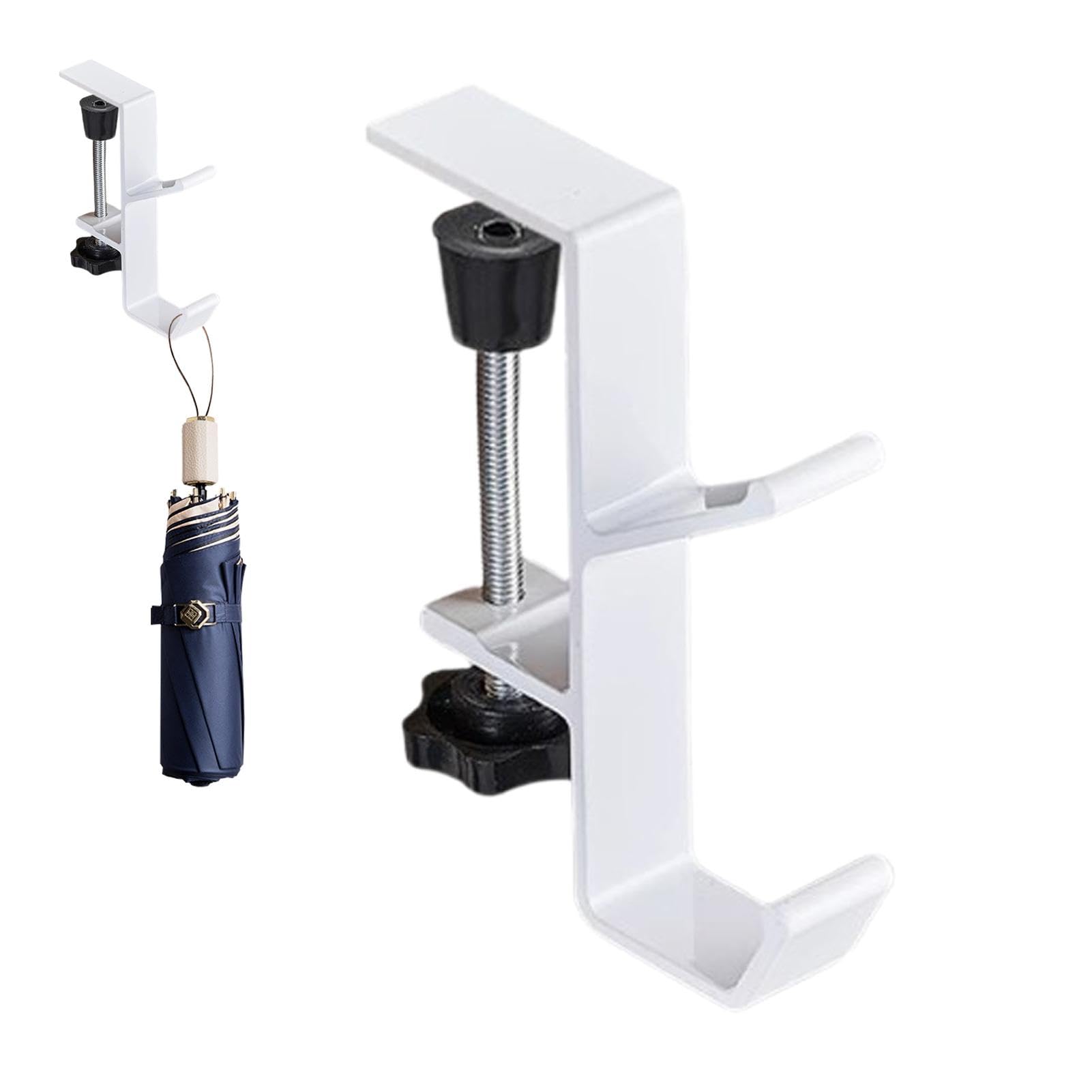 Gancio Da Scrivania A Morsetto - Doppio Gancio Bianco Per Appendere Zaini E Cuffie - Foto 3