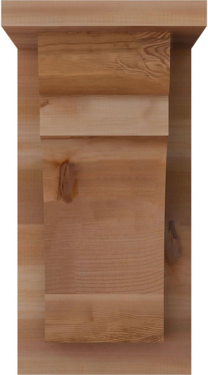 Ekena Millwork COR06X08X12YOR01RWR 6"W x 8"D x 12"H Yorktown Rough Sawn Corbel w/Backplate, Western Red Cedar
