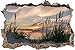 Produktbild Pixxprint 3D_WD_S2407_62x42 ruhige Graslandschaft am Meer Wanddurchbruch 3D Wandtattoo, Vinyl, bunt, 62 x 42 x 0,02 cm