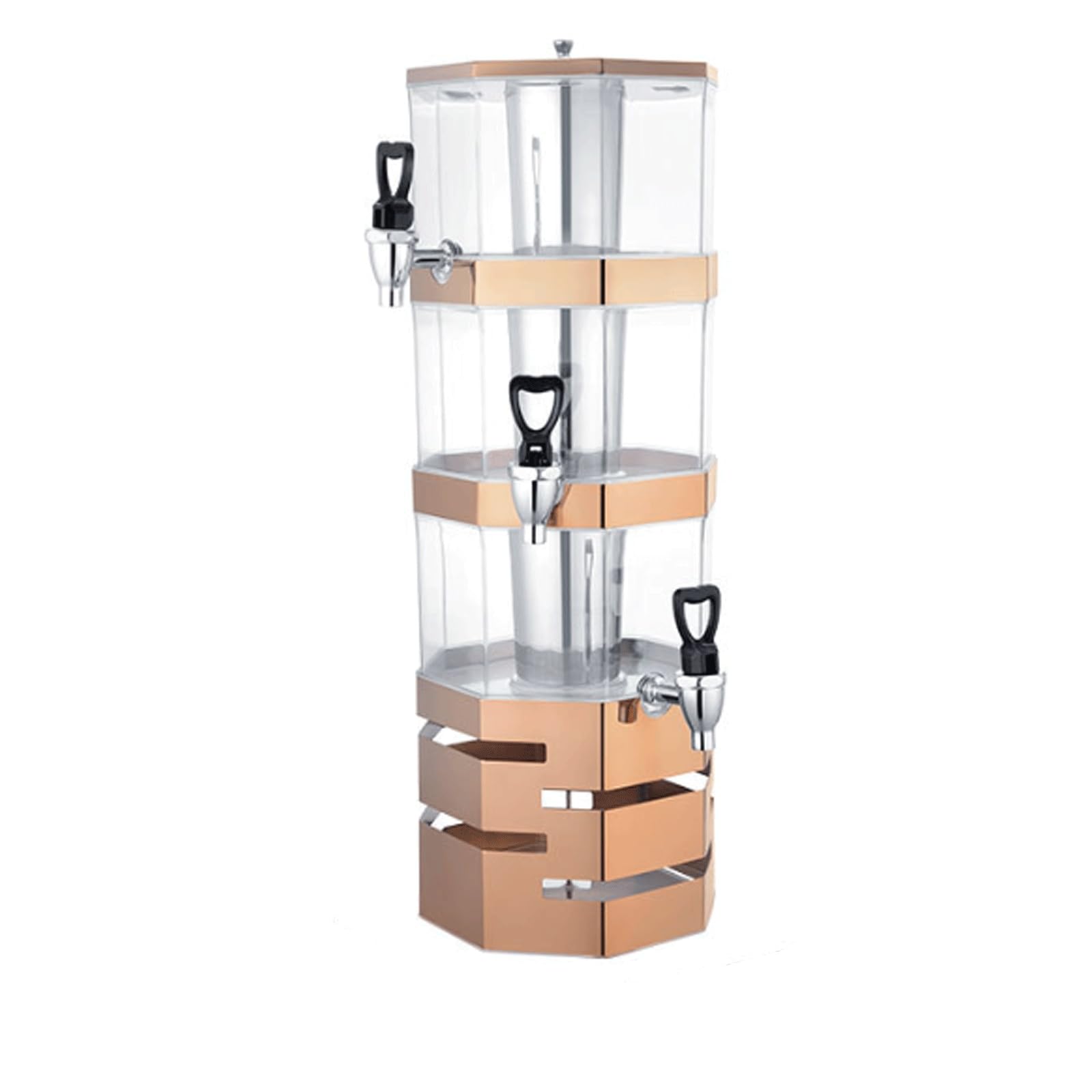 MYUYEE Drink Dispenser,Beer Tower,Clear Drink Dispenser, Alcohol Beer Liquor Beverage Tower Dispenser, For Party Home Bar Use Beverage Dispe (Brass-Third Floor)