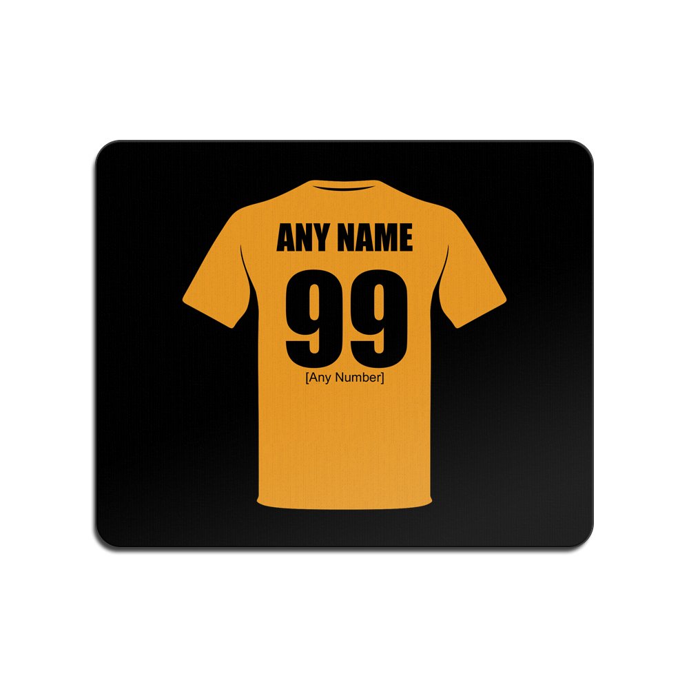 UNIGIFT Personalised Gift - Wolverhampton Wanderers Mouse Mat (Football Club Design Theme, Colour Options) - Any Name/Message on Your Unique Pad MouseMat MousePad - The Wolves