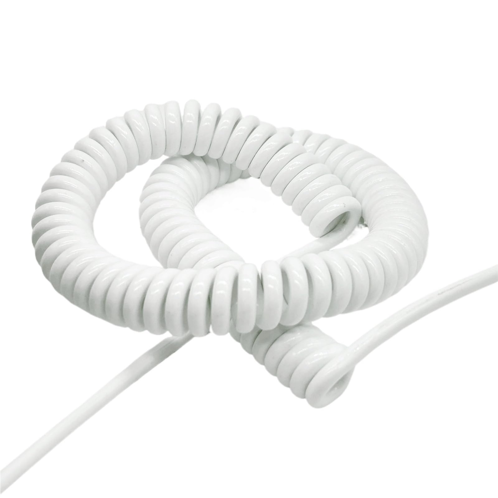 PULaif Spring Spiral Cable, 0.3mm2 22AWG Spiral Wire 5 Meters Stretch Flexible PU Outdoor Retractable Multiple Sizes(3 Cores)