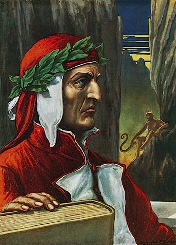 Peinture sur Toile Nordique Dante Alighieri Décoration Chambre 60x90