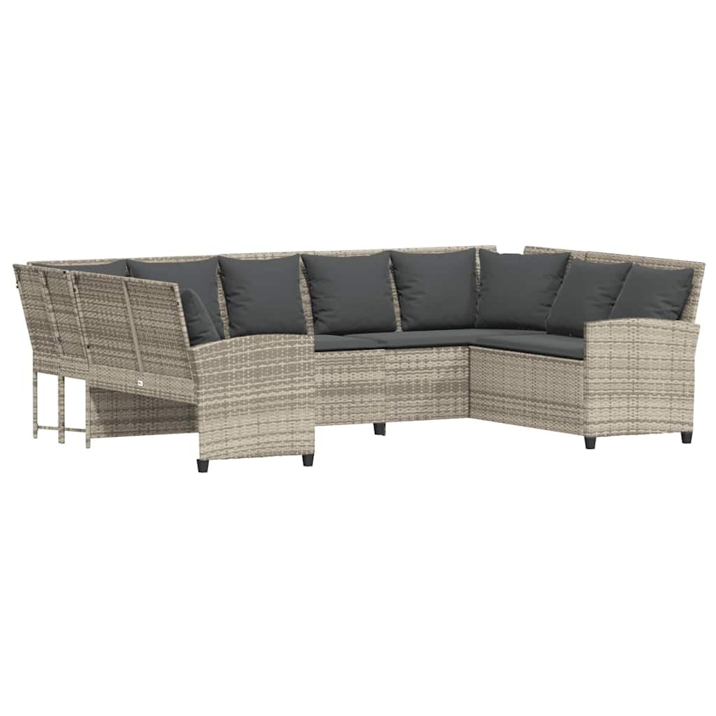 Polirattan modułowy zestaw wypoczynkowy szary 59 8 cm