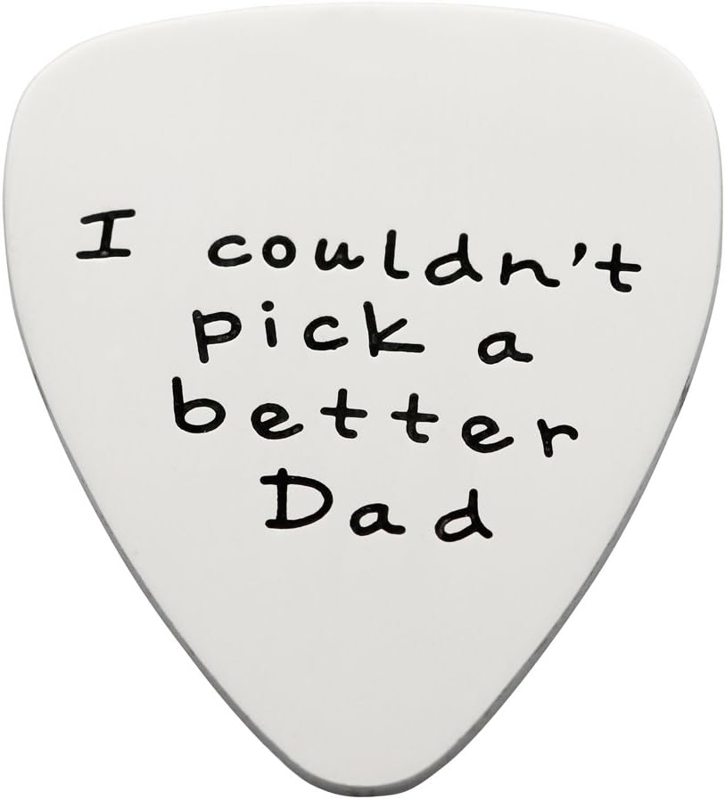 Fathers Day Gift Mens I couldn't Pick a Better Dad Guitar Pick Custom Gift for Daddy Papa Stainless Steel (Polished)