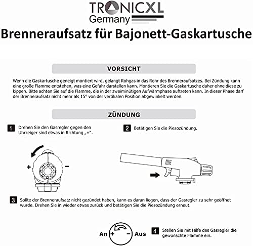 TronicXL Küchenbrenner Flambierbrenner gas Bunsenbrenner für Creme Brulee Steak BBQ Nachtisch Fleisch Küche flambierer… – Bild 6