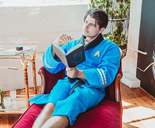 Robe Factory Star Trek: The Original Series Waffle-Weave Cotton Adult Bathrobe | Blue Medical4