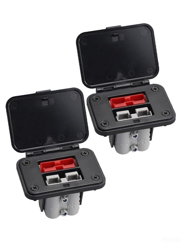 Dual Flush Mount Bracket Panel for 50A 600V Style SB50 Connector, Heavy Duty Terminal Block Base for 12 to 6 AWG Cable, Electric Vehicle Power Adapter(2PCS)