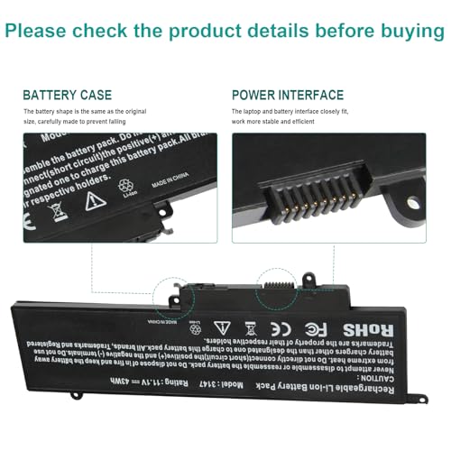 Image of GK5KY Laptop Battery for Dell Inspiron 11 3000 3147 3148 3153 3152 3157 3158 15 7000 7558 7568 13 7353 7359 7347 7348 7352 92NCT 092NCT 4K8YH 04K8YH RHN1C 0WF28 P20T P20T001 P55F P55F001 451-BBKK