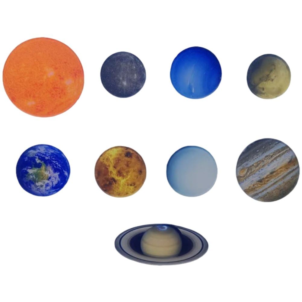 Baokuan 9pcs Planets Universe Refrigerator Magnets Astronomical Teaching Aids Magnets Fridge Photo Message Decorative