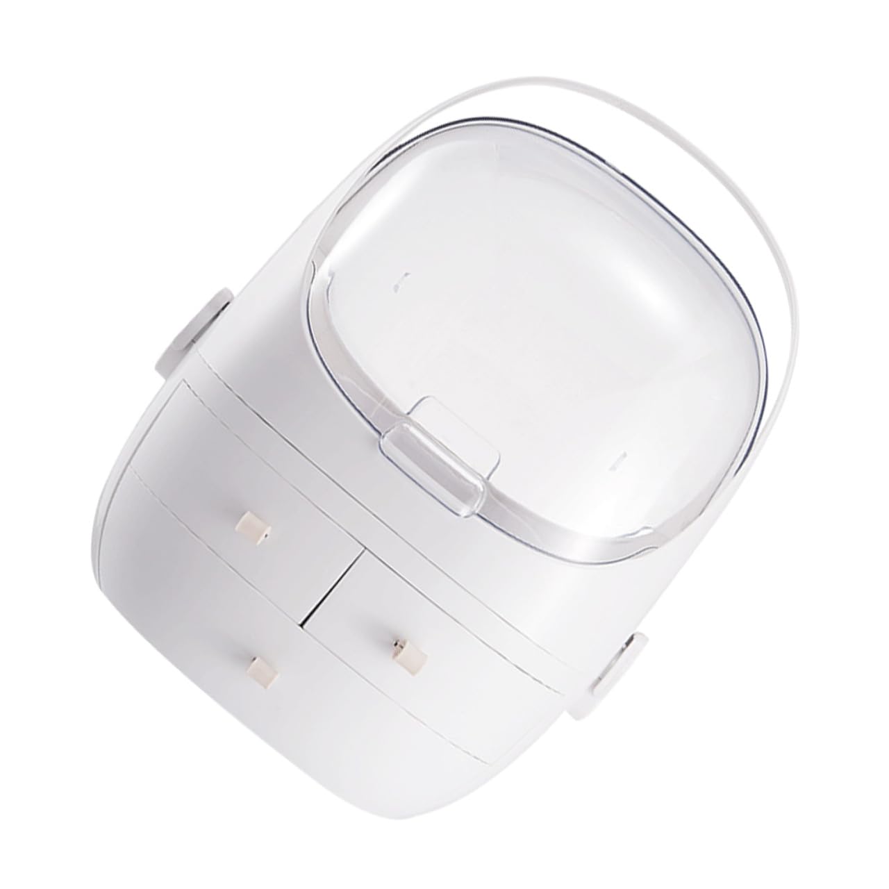 Boîte de Rangement Maquillage Blanche en Abs, Transparente