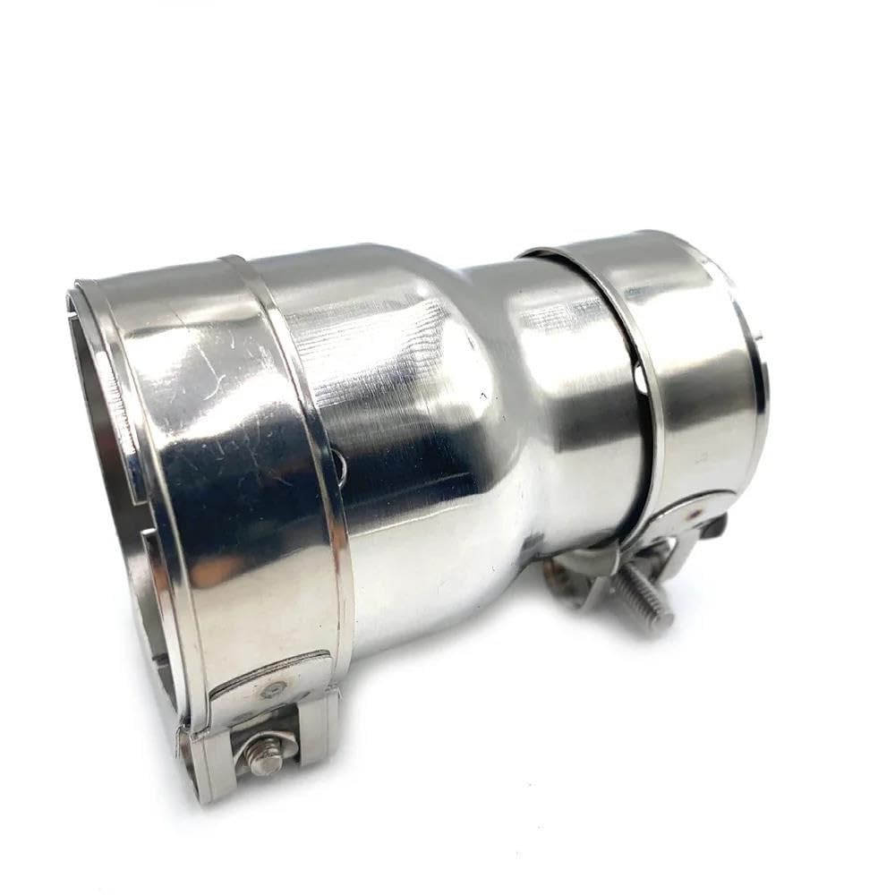 Tubo de Escape 1 * Tubo De Escape 304 Tubo Acero Inoxidable Adaptador Recto Tamaño Reductor Manguito Silenciador General con Abrazadera Punta de Silenciador(51MM-54MM)