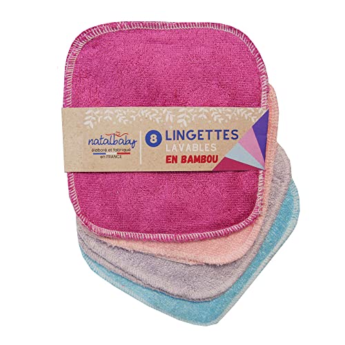 🇫🇷 8 Lingettes lavables COLORÉES en éponge Bambou Bactériostatique | Préférez notre Fabrication Entièrement Française - Livraison Gratuite, Vente DIRECTE Cover