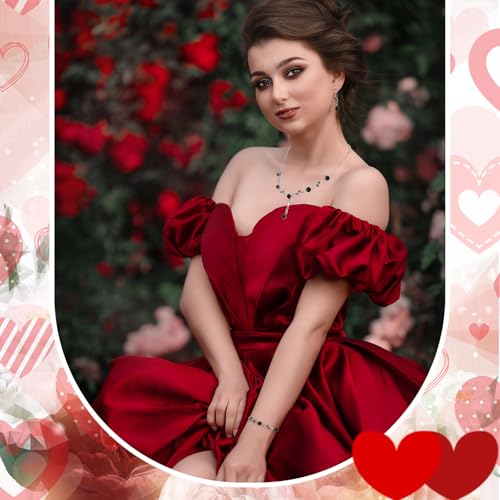 Image of Hicarer 5 Pcs Women Rose Clutch Purse Rose Jewelry Accessories Set