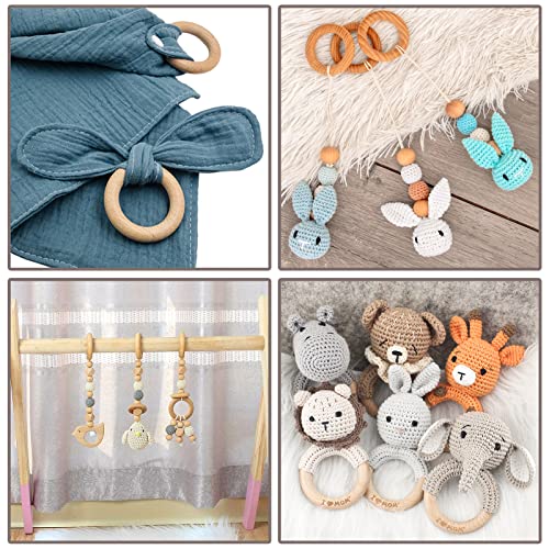 RUBY 8 Stück Natürlicher Hölzerner Beißring, Hölzerne Beißringe, Hölzernes Baby-Kauspielzeug, Hölzerne Ringe für Kunsthandwerk, Basteln, Werkzeuge Usw. (Ø 70mm) – Bild 8