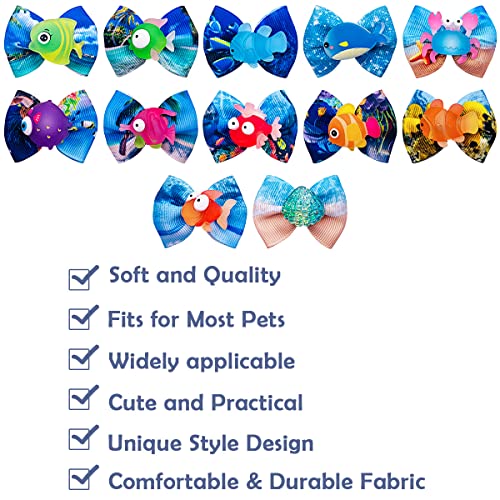 24pcs/12pairs Dog Hair Bows with Rubber Band Summer Sea Animal Pattern for Girl Boy Male Female Small Medium Puppy Doggie Poodle Toknot Bowknot Elastic Grooming Accessories 24pcs/12pairs Dog Hair Bows with Rubber Band Summer Sea Animal Pattern for Girl Boy Male Female Small Medium Puppy Doggie Poodle Toknot Bowknot Elastic Grooming Accessories